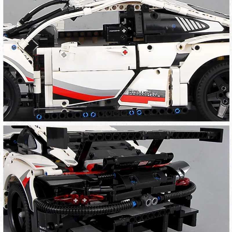 New 1580PCS Remote Control Car Building Set 1 10 Technical Sport Racing Car Building with Motor and LED Light Kit Toy Adult Gift Y250701