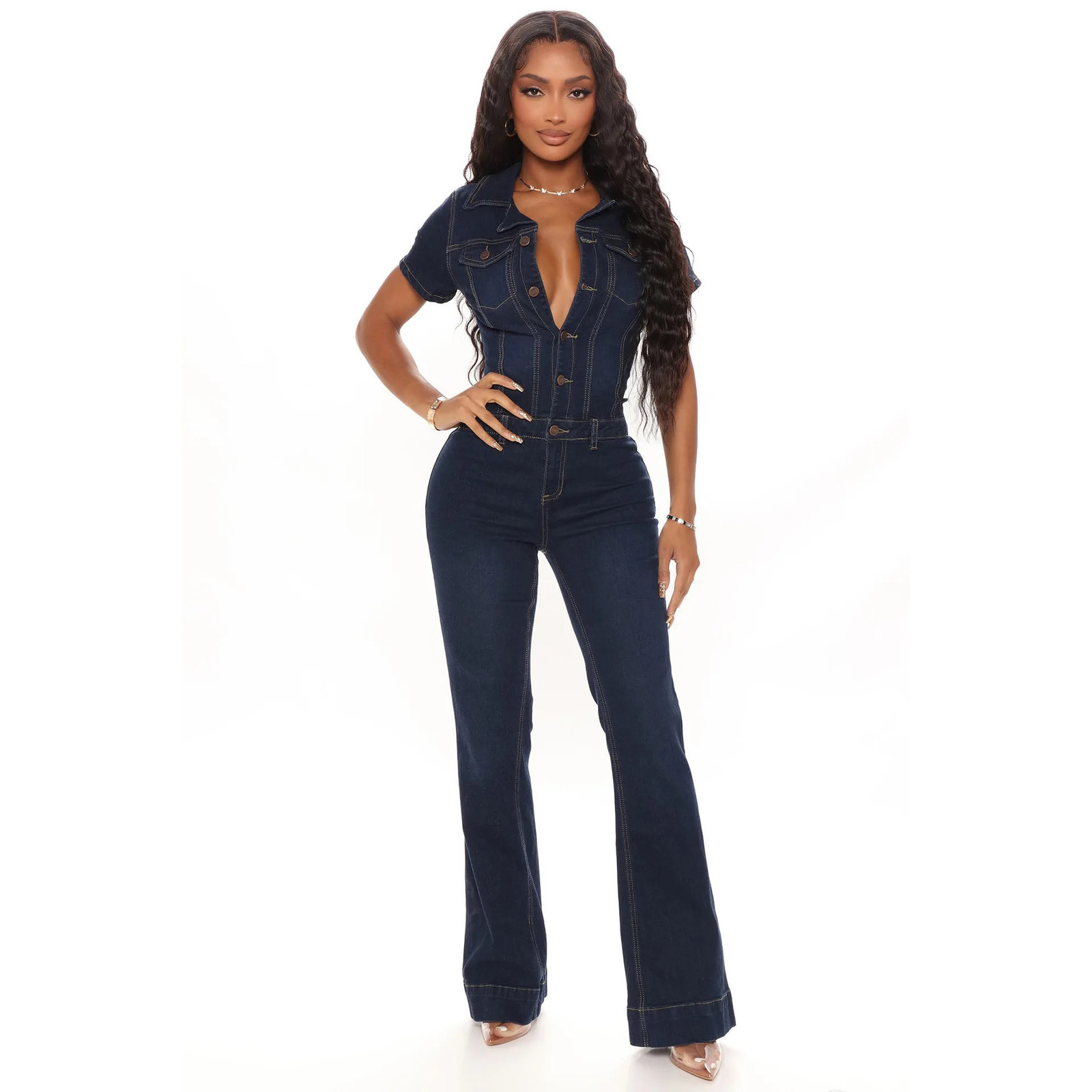 Demin Overall Jumpsuits Mom Jeans Long Pants Y2k High Waist Single Breasted Rompers Streetwear Party Club Work 250625