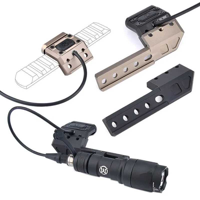 WADSN Tactical SF M600 M600C M300 Airsoft Flashlight Offset Mount Base Weapon Rifle Light ModButton Switch Flank Scout TorchXJ250701