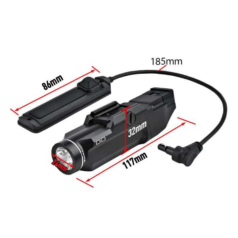 STREAM TR9 Tactical Flashlight High Lumens Scout Weapon Light Fit AR15 optic Hunting Airsoft accessories 20mm rail M300 X300 XJ250701