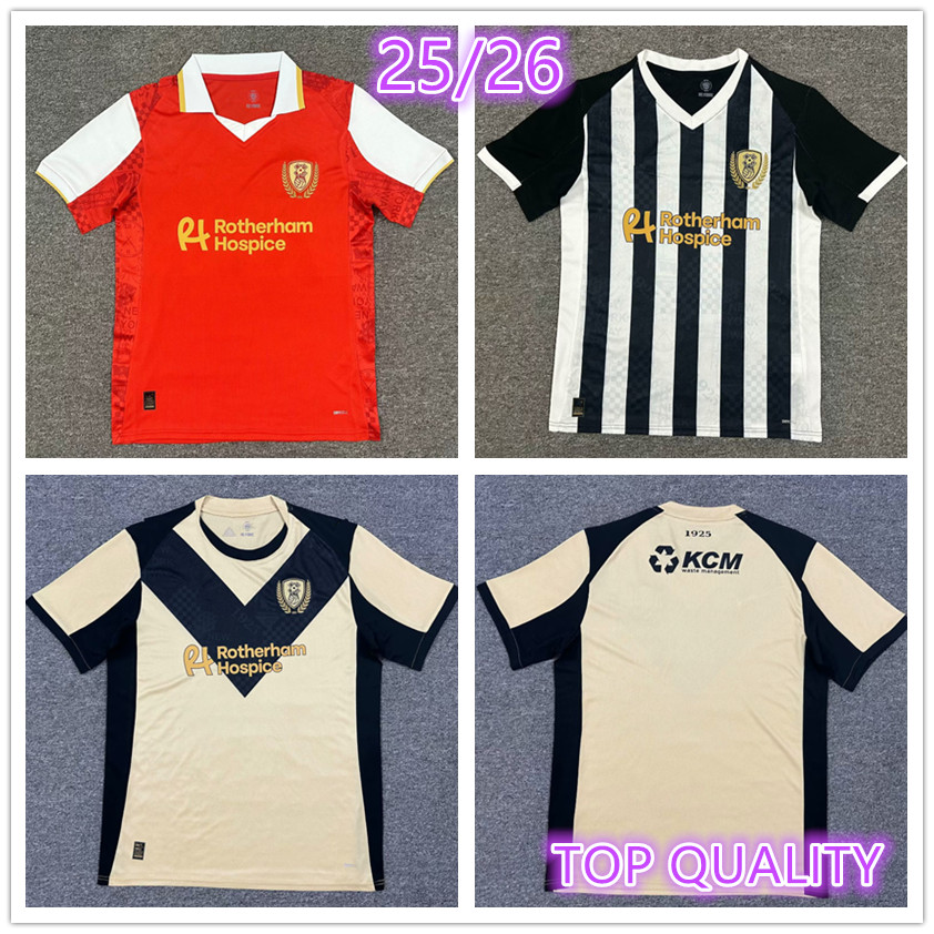 25 26 Rotherham United Soccer Jerseys Kit 2025 2026 home away third jersey Tops Tee Egan Football Shirt Men Uniform