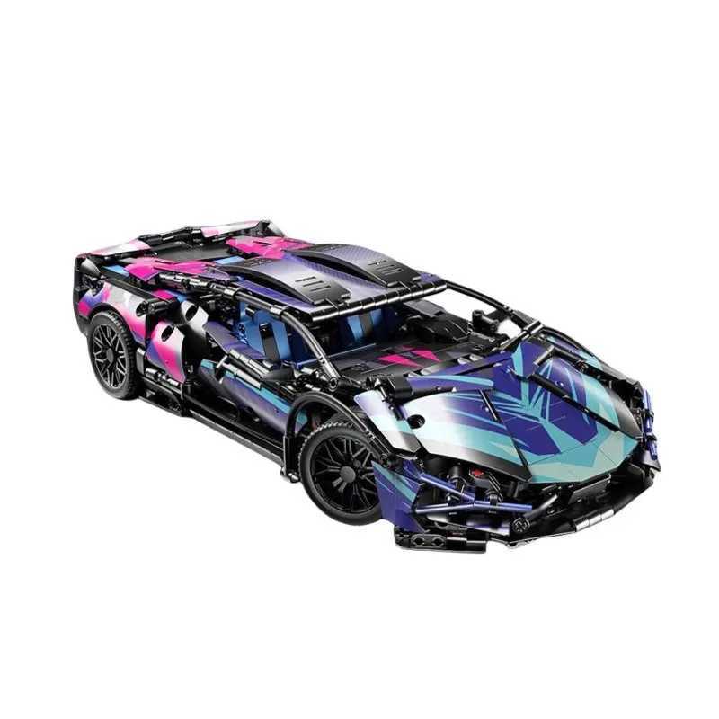 1314pcs black purple Lamborghini Sian sports car building blocks assembly remote control racing brick toy birthday gift 2025XJ250702