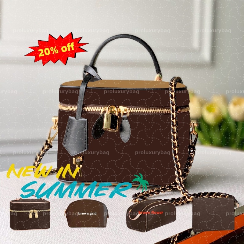 Casual Pouch Make Up Case Women Designer Clutch Bags Fashion Brown Flower Cosmetic Bag Capacity Ladies Classic Makeup Purse Composite Bags