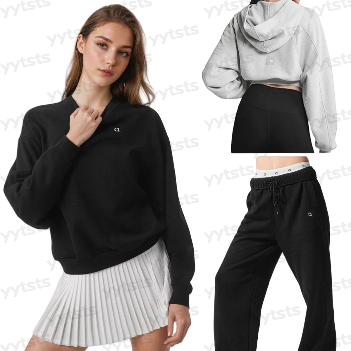 2025 10A New Yoga Women clothes Perfectly Sweatshirts Sweater Loose Long Sleeve shorts and pants Crop Top Fitness Workout Crew Neck alosetly women clothes Hoodies