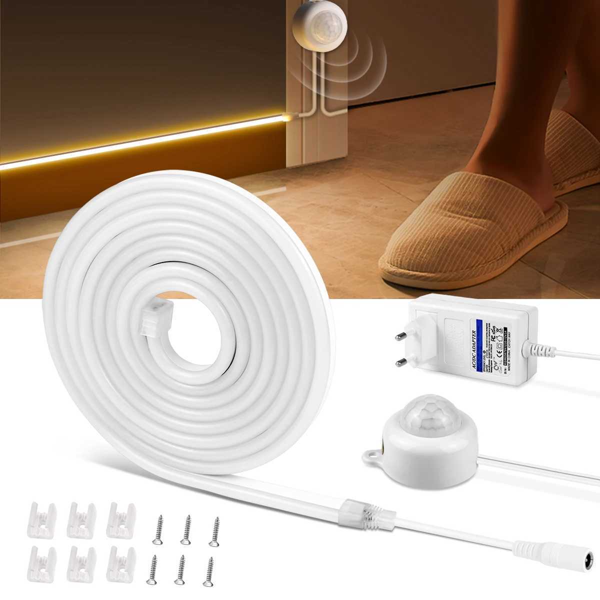 Wireless PIR Motion Sensor LED Strip Light Neon Sign 12V Neon Lights Tape For DIY Kitchen Christmas Backlight Lamp Decoration W250701