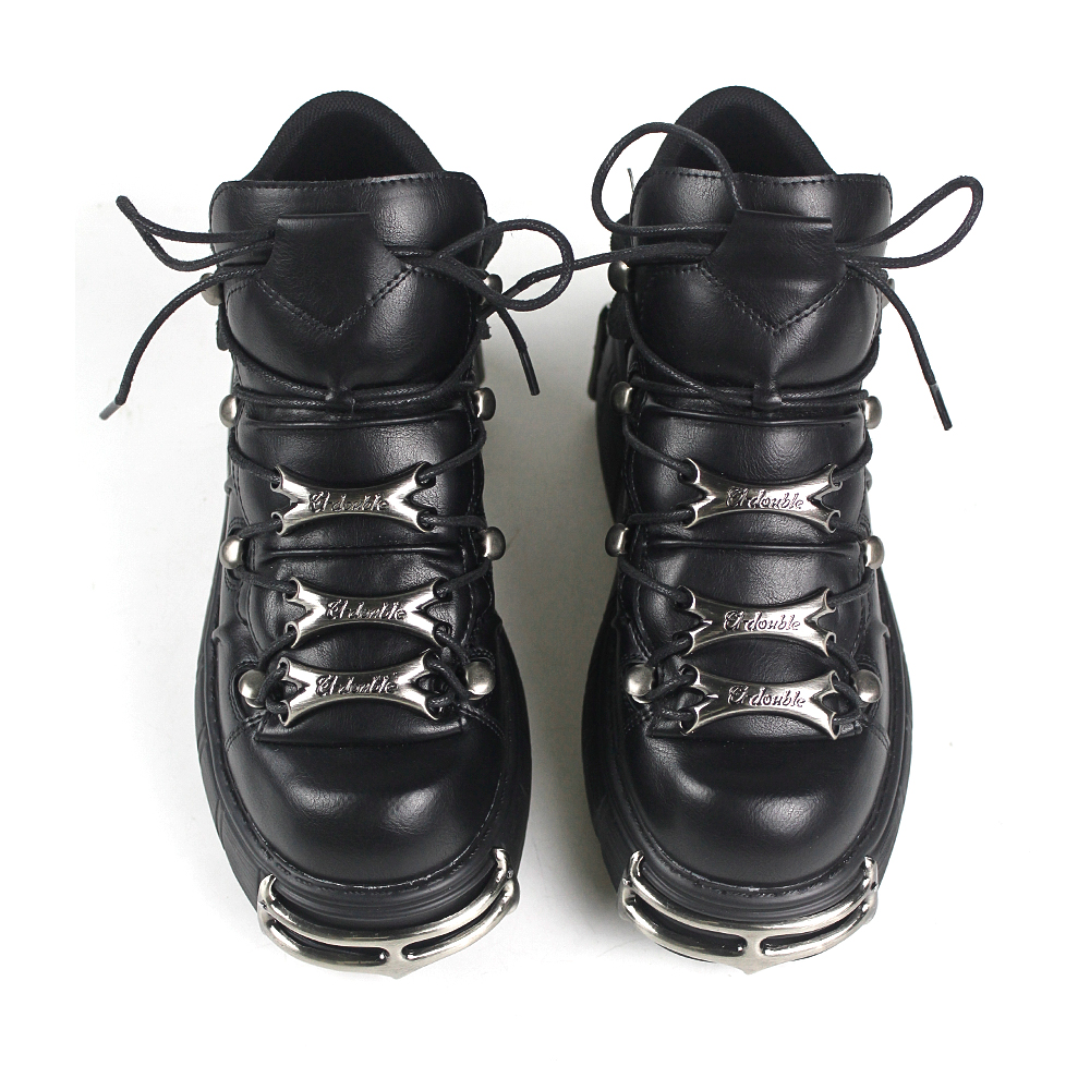 Heavy Metal Thick-Soled Punk Boots for Women - Gothic Dark Style