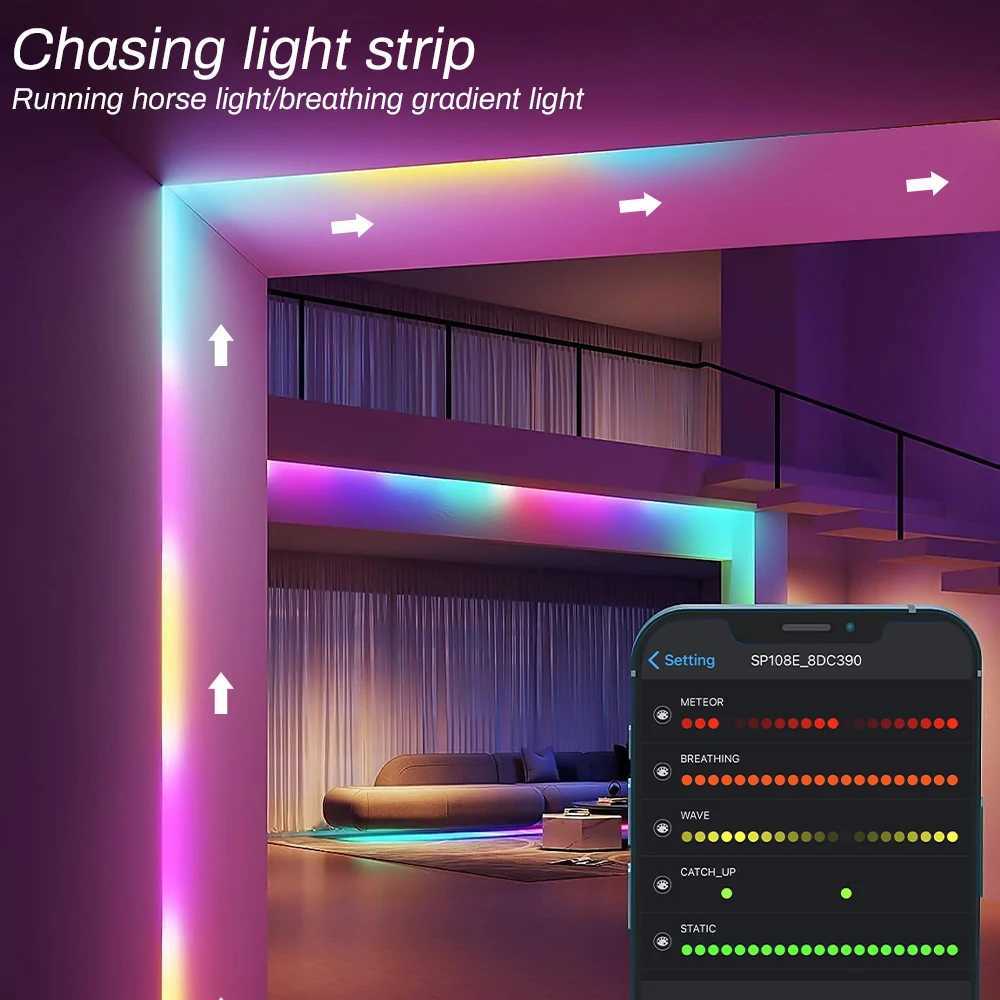 RGB Neon LED Strip Light 24V WS2811 Addressable LED Tape RGBIC IP68 Waterproof Addressable LED Lights Strip Room Garden Decoration W250701