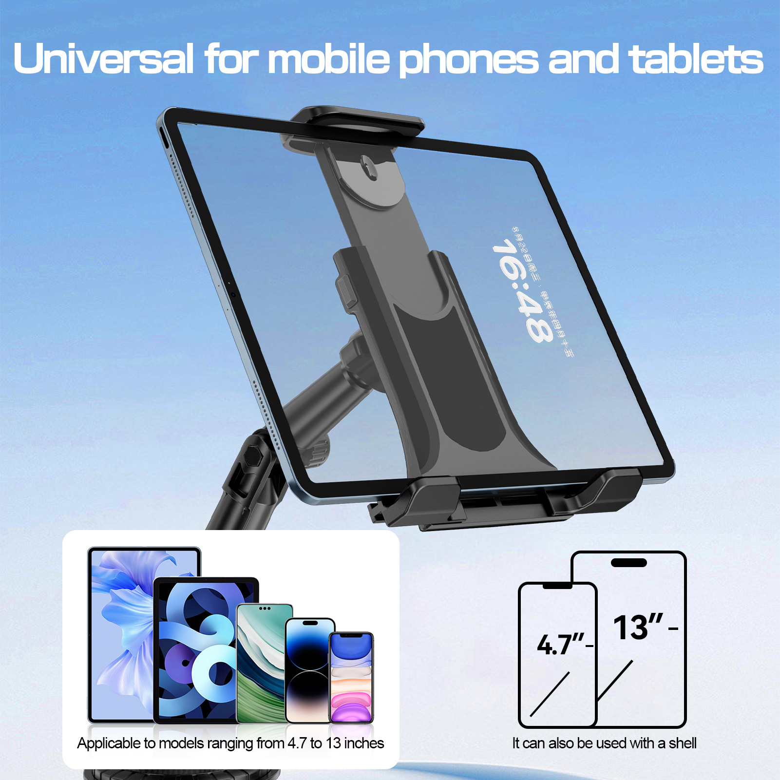 2 in 1 Cup Holder Cell Phone & Tablet Mount Car Cradles Adjustable Gooseneck Holders Compatible for ipad iphone samsung huawei By Sea Shipping