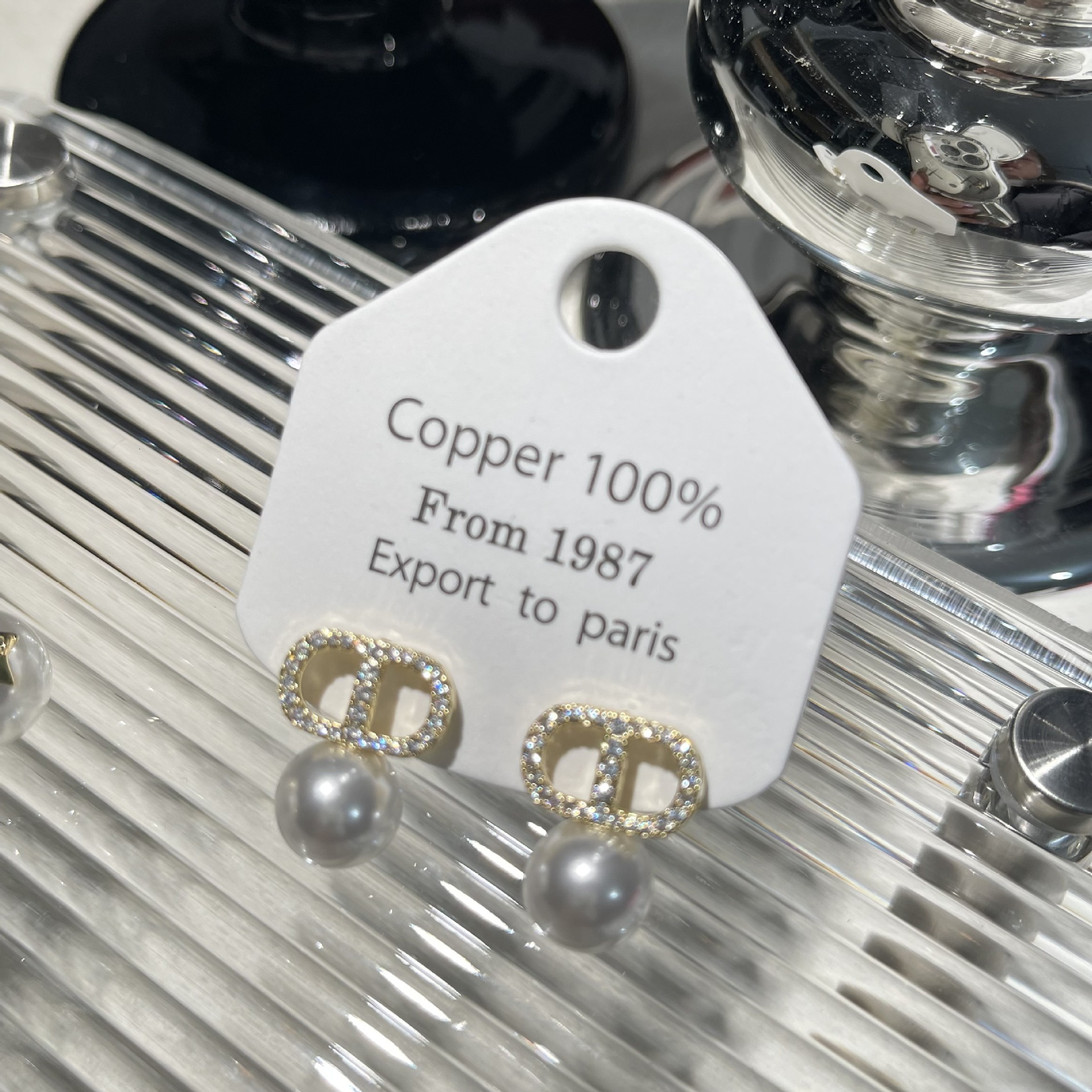 Elegant Zircon Pearl Letter Stud Ladies' Jewelry Earrings Earrings For Women Unique Design High-end Designer Earrings Earrings New Trendy Fashion