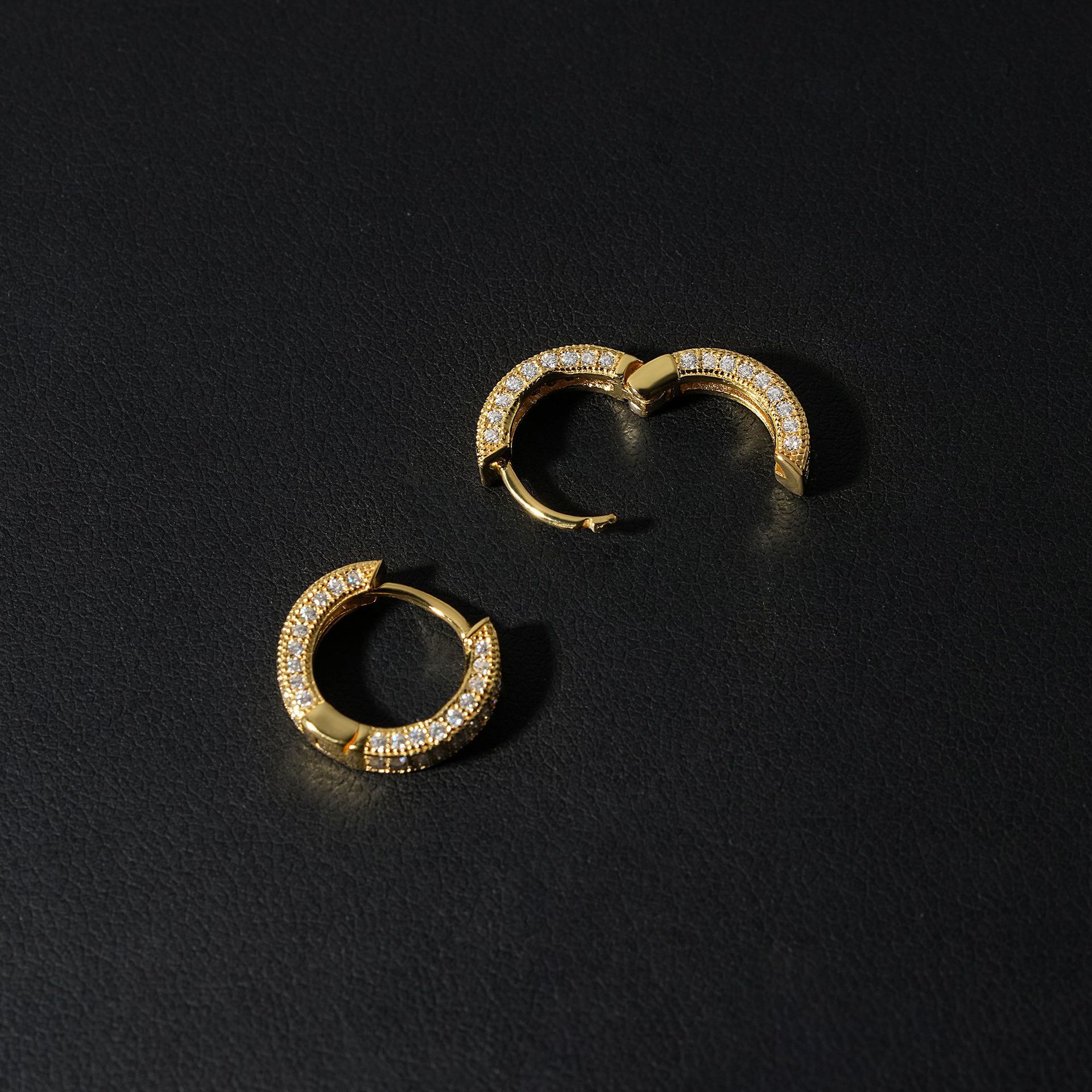 18k Gold Plated 925 Sterling Silver Iced Out VVS Diamond Moissanite Hoop Earrings