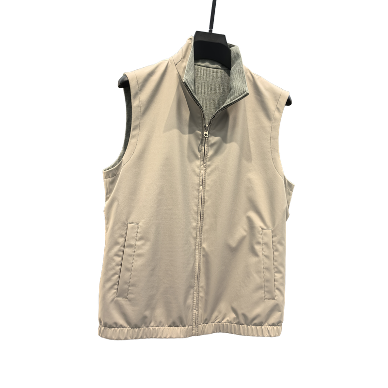 Stand up collar sleeveless double-sided vest vintage money layering aesthetic model double-sided down vest