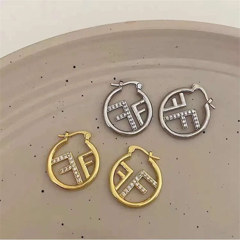 DHCollections Minimalist 'F' Letter Hoop Earrings - Luxury Gold/Silver Geometric Ear Cuffs for Women & Men (2025 New Arrival)