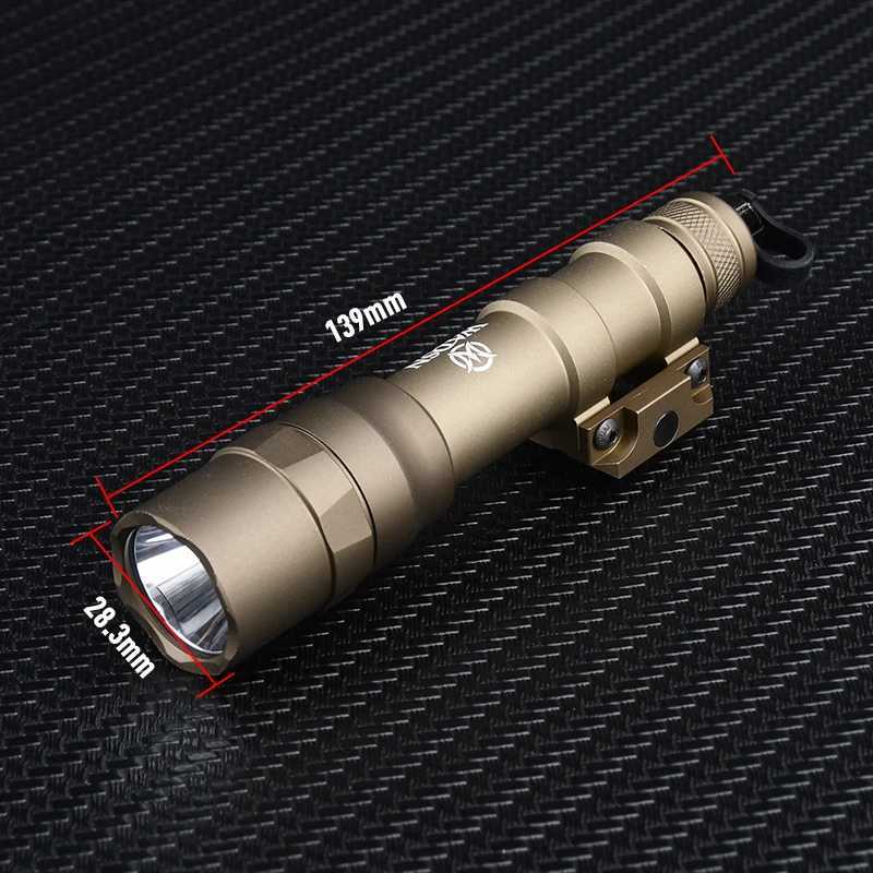 WADSN SF M600 M600DF Tactical Flashlight 1400 High Lumens White LED Lamp Scout Light Fit 20MM Picatinny Rail Airsoft Accessories XJ250701