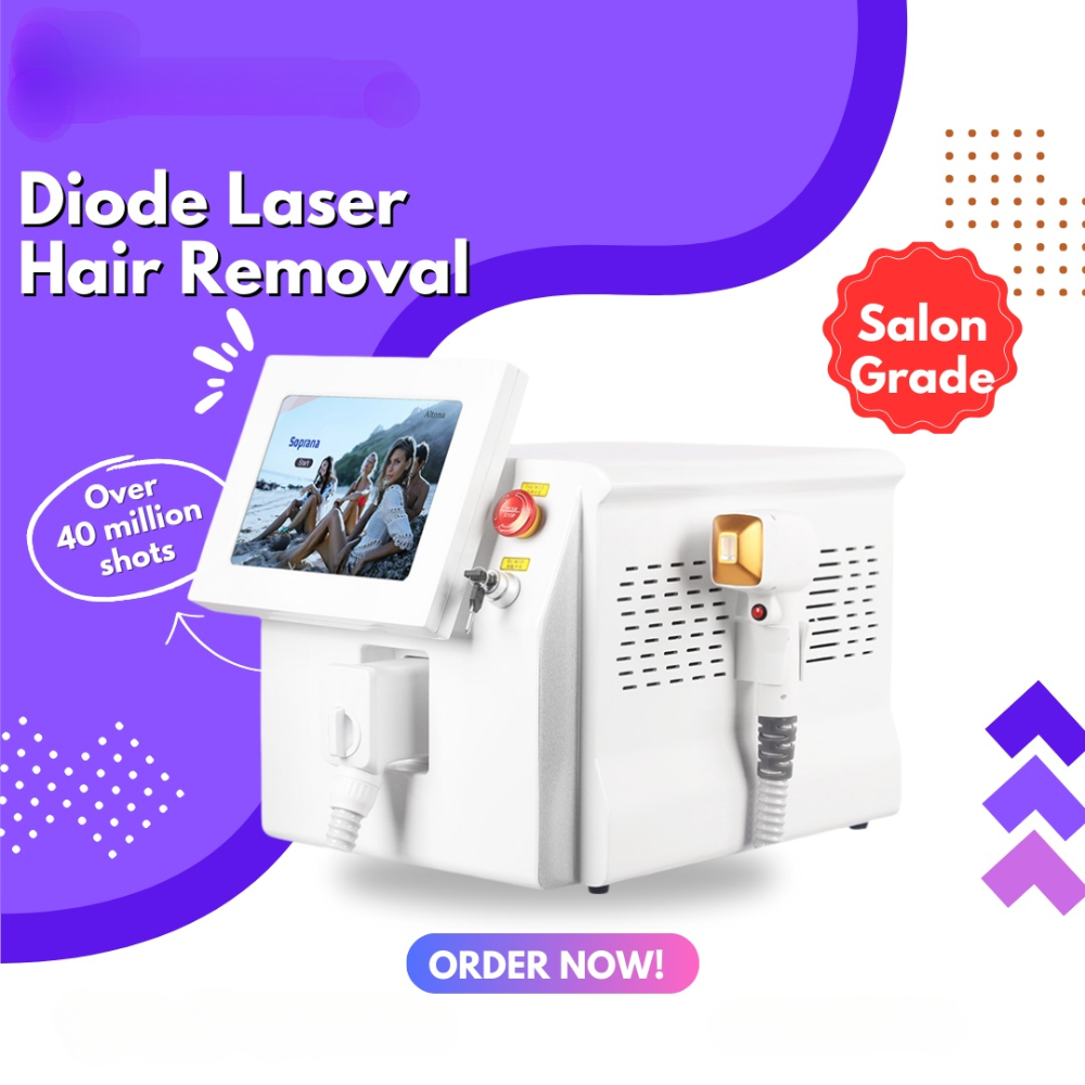 Professional Ice Titanium Laser Body Hair Removal Machine 3 Wavelength 755/808/1064nm Face Hair Remove for Salon Epilator