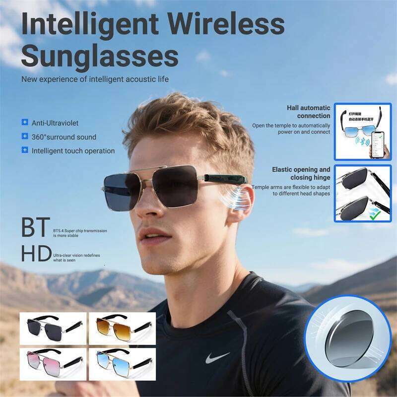 LIGE 2025 New Glasses Music Eyewear Call Headphones UV Protective Lens Bluetooth Connected Outdoor Sports Smart Sunglasses camera glasses