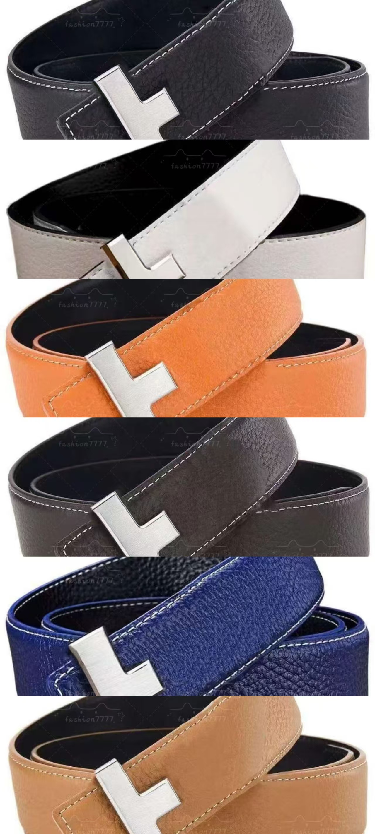 Designer men's high-end belt men's fashion leather belt trend-setting men's belt with gold and silver buckle men' belt for fo