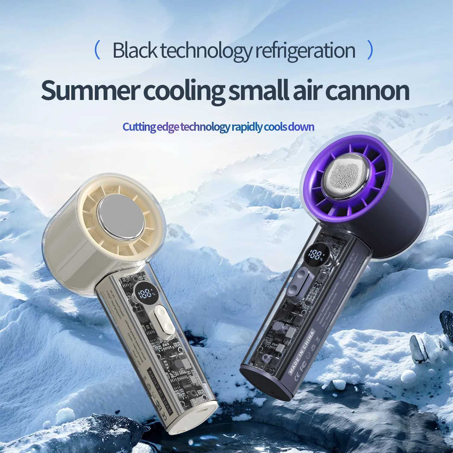 Portable Electric Fan Semiconductor Refrigeration Handheld Fan 3000mAh Rechargeable Cooling Fan Air Cooler Outdoor Ventilator T250702