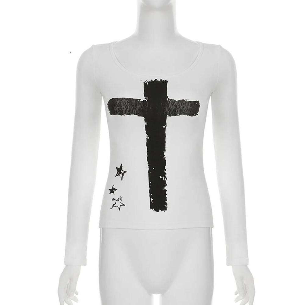 hoodie Wear Dark Casual Printed T Shirt Gothic Basic Slim O-Neck Long Sleeve Tees Women Autumn Spring Fashion Streetwear Ladies jacket