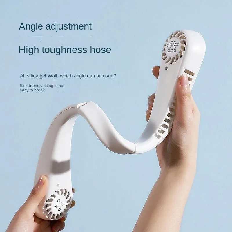 Hanging Neck Fan Convenient Small Fan Can Be Freely Adjusted Mini Small USB Charging Leafless Large Wind Hanging Neck Outdoors T250702