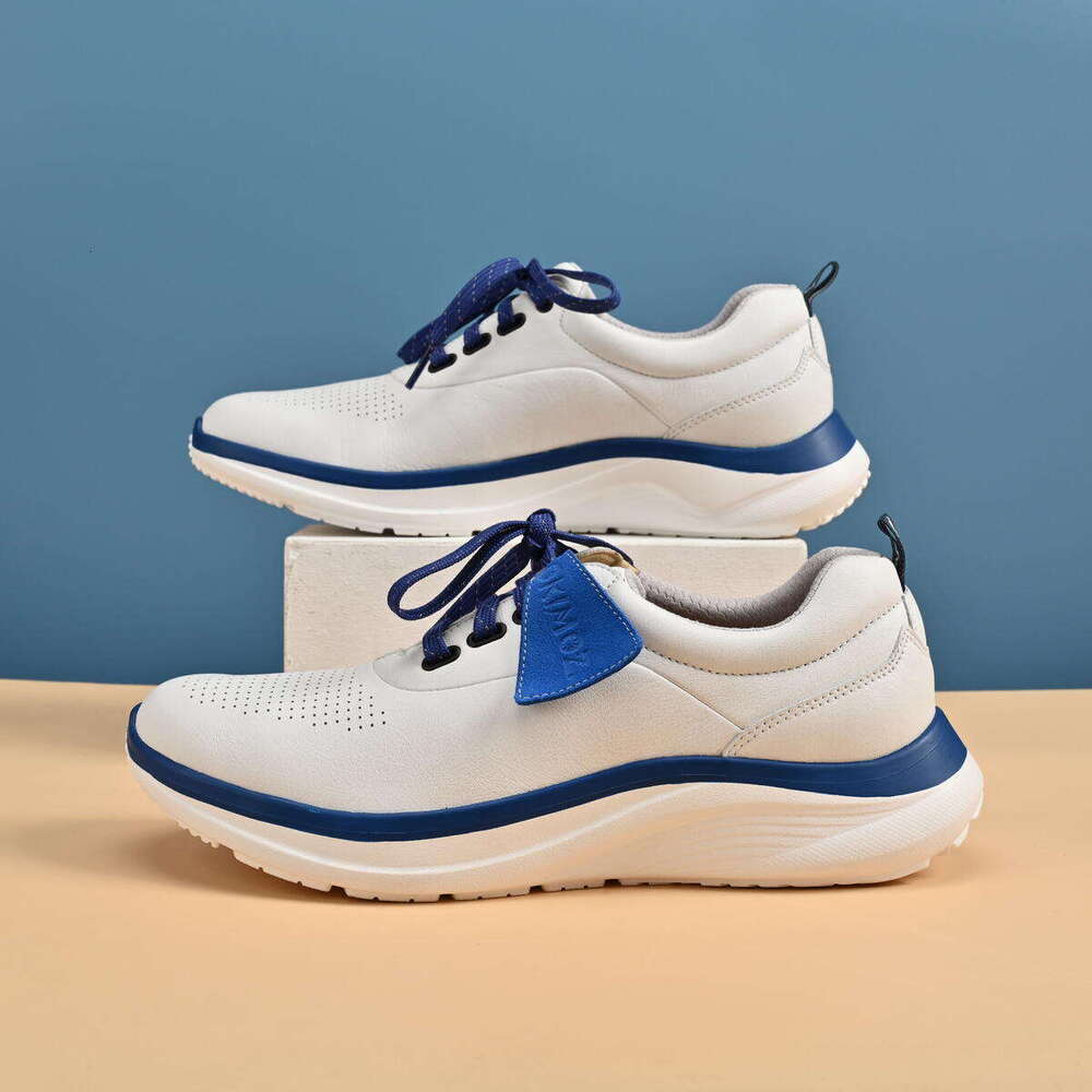 Stylish Blue and White Casual Sports Shoes with Functional Insoles - Comfortable Breathable Low-Top Design by Okimoz