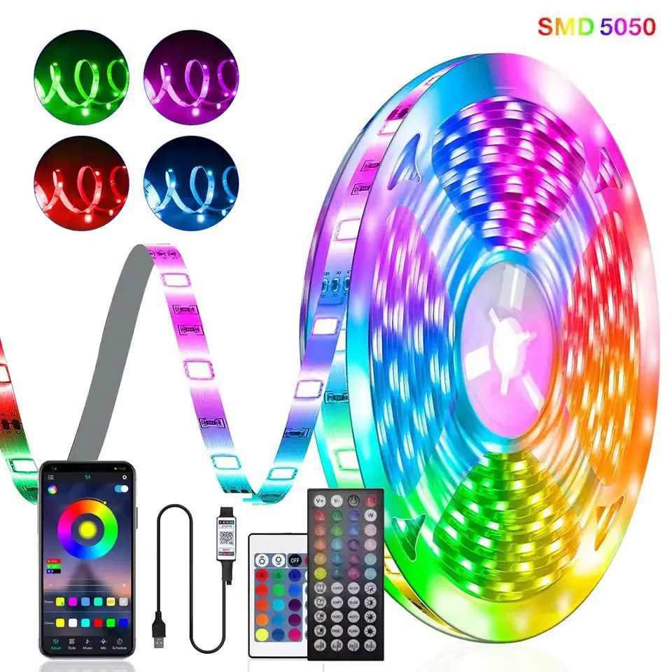 LED Lights For Room Tuya Bluetooth USB LED Strip Light RGB Lamp Tape 15 Meters LED Childrens Room Light Ribbon TV LED Backlight W250701