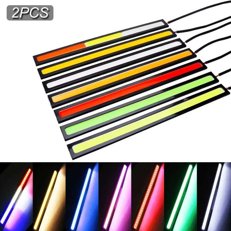 2Pcs 17CM Car LED COB Daytime Running Light Strip 12V Auto DRL Driving Parking Fog Lamp Waterproof For Truck Vehicle Decoration W250701
