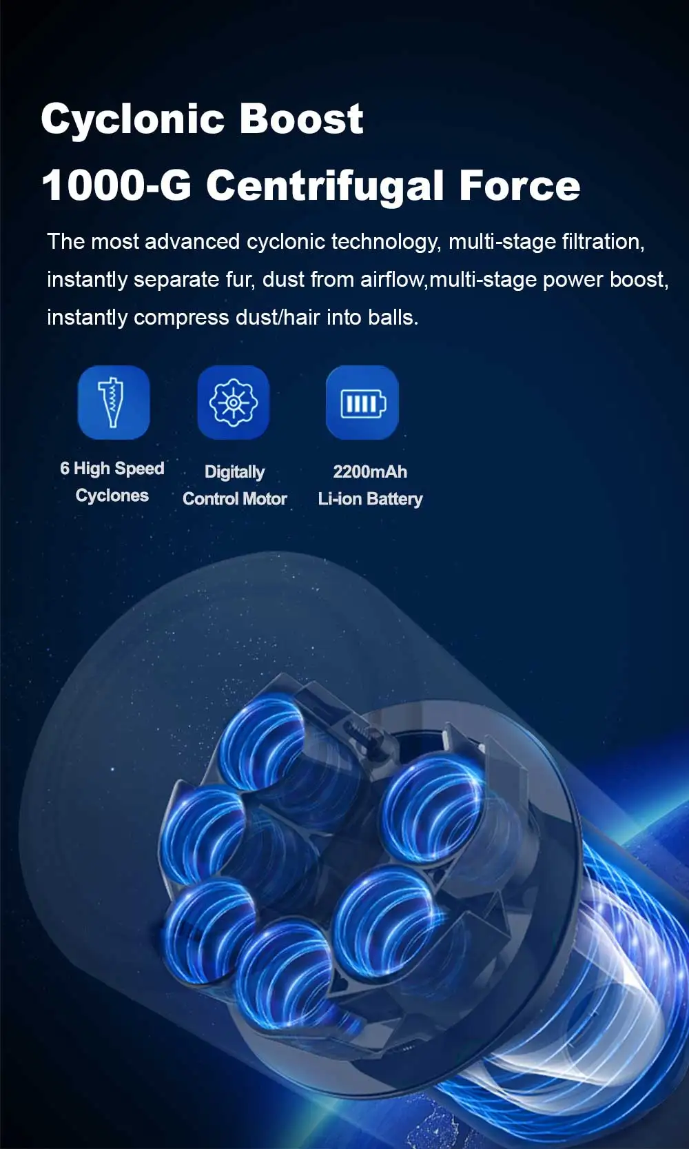 ABIR VC205 Cordless Handheld Vacuum Cleaner,27KPA High Suction Power,Touch Screen,Smart Dust Sensor,Auto Speed Control for Home Bed Carpet Cleaning