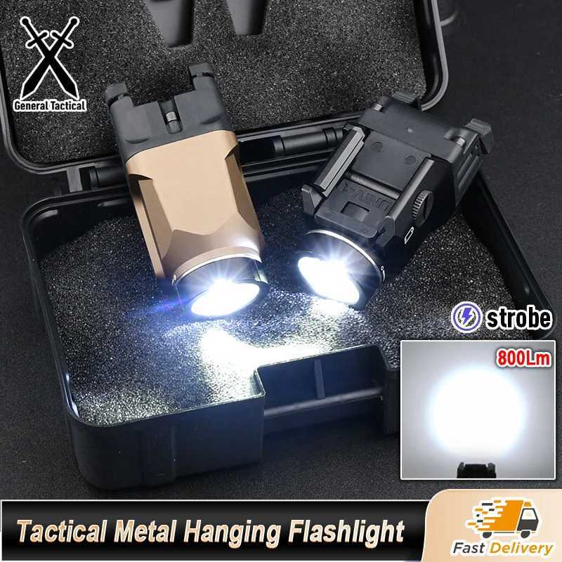 WADSN Tactical TR-7 X Metal Hanging Flashlight 800l Lumens Strobe High Power LED Airsoft Hunting Light Fit 20mm Rail XJ250701