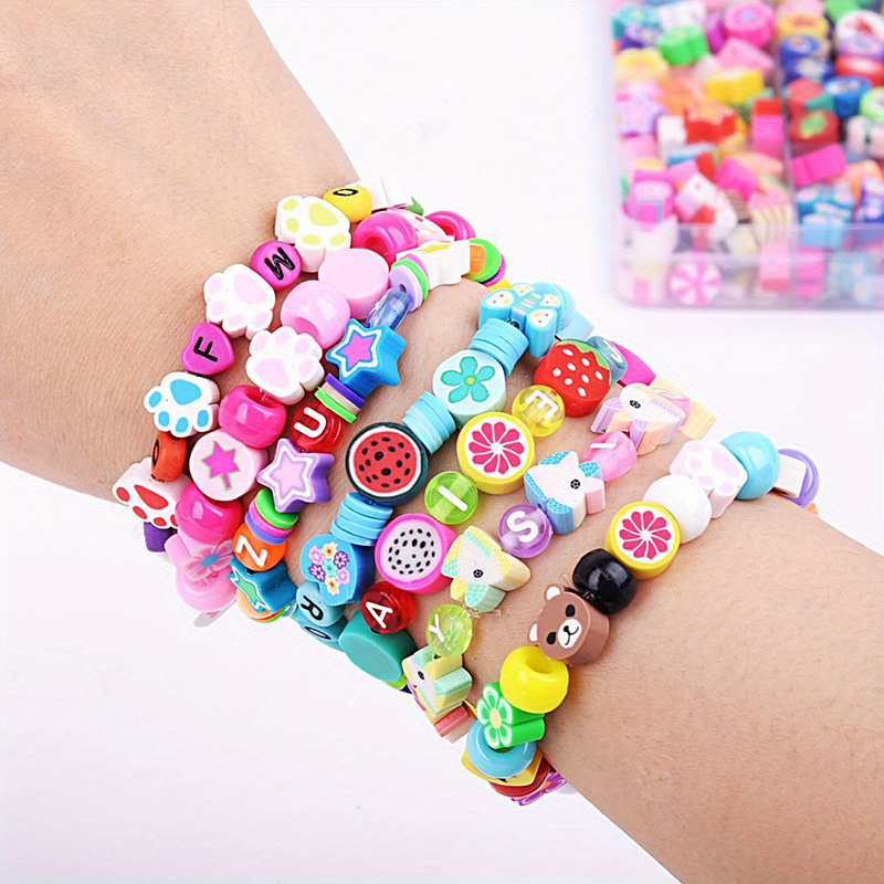 1000PCS Clay Beads Kit, 24 Animal Beads DIY Bracelet Making Set for Kids Crafts, Jewelry Necklace Earring Creative Art Supplies