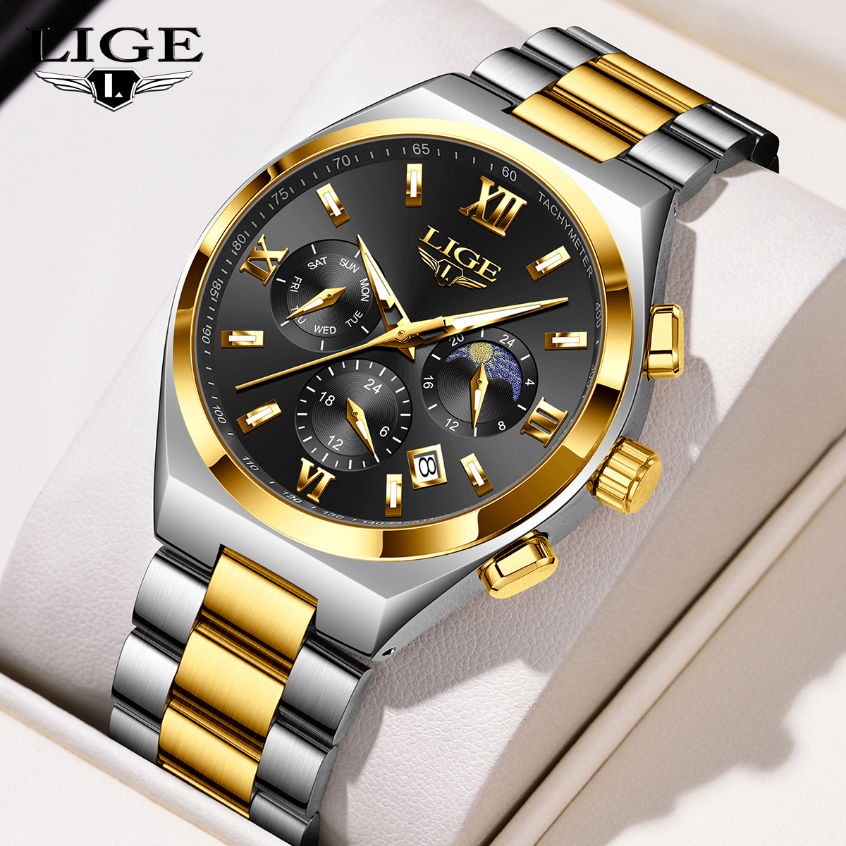 LIGE Quartz Watch Waterproof Watch Top Men Brand watch Universal Style Square Case Fashion Business Watch Holiday Gift Teen Watch Student Watch