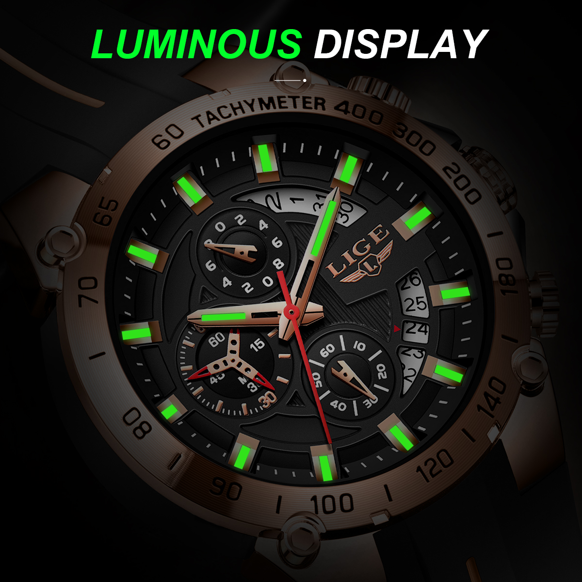 LIGE Men's Quartz Watch Sports Waterproof Watch Top Brand Style Square Case Fashion Business Watch Holiday Gift Teen Watch Student Watch