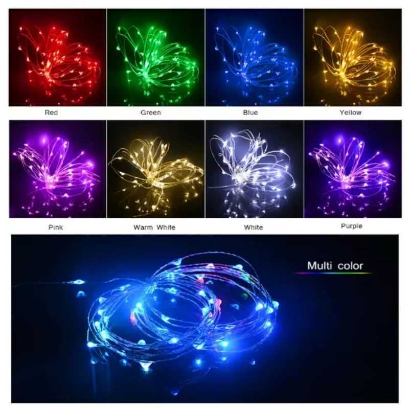 1M 2M 5M 10M 20M Copper Wire LED Battery Box String Lights Holiday Lighting Fairy Lights For Christmas Wedding Party Decoration W250701