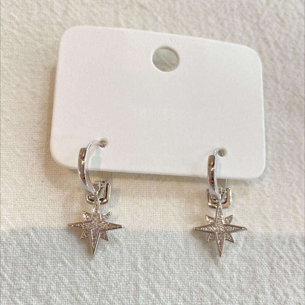2025 New Simple Pentagram Minimalist Niche Exquisite Ear Cuffs Personality Light Cross Earrings