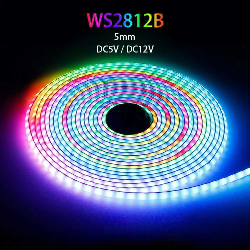 DC5V/12V 5mm WS2812B COB LED Strip WS2812 160leds/m Individually Addressable RGBIC Flexible Dreamcolor Pixel Light W250701