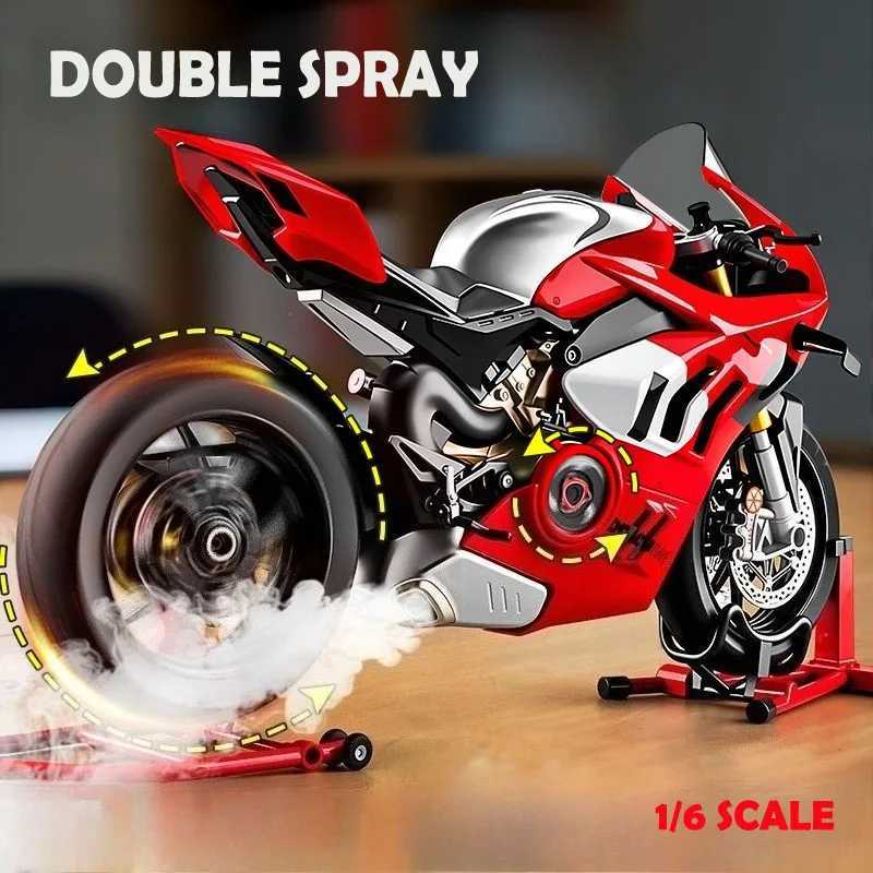 Simulation Alloy 1 6 Ducati V4S Racing Motorcycle Model Diecast Alloy Motorbike Toy Collection Miniature Car Home Decor W250702