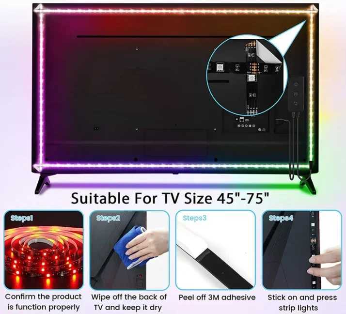 TV Background Light 1M 2M 3M 4M 5M Waterproof 5V USB LED Strip Lighting Decoration USB Input Reading Flexible Russia Low Price W250701