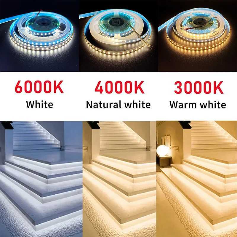 1-5m DC12V LED Strip light SMD 2835 120LED/m 240LED/m Self Adhesive Flexible Strip Ribbon Home Decor Light Kitchen Lighting W250701