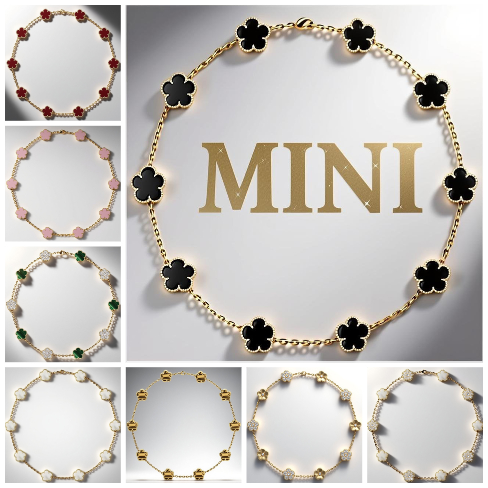 designer jewelry women necklace luxury designer jewelry gold necklace fashion gold mini 10 flowers 9mm clover necklace mother of pearl female jewelry y2k chain