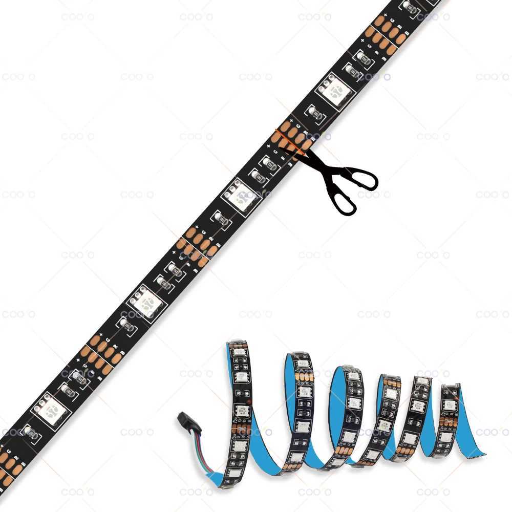 DC5V 5050 RGB Strip LED Strip Flexible Light 30LEDs/m 2PCS Set for PC Computer Case Decoration with SATA Interface+1 to 2 Splitter W250701