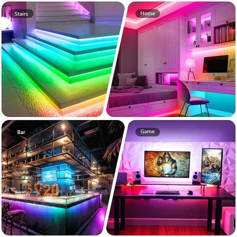 WS2812B LED Strip Light Rainbow Dreamcolor USB LED Strip RGBIC 5050SMD Bluetooth Control 5V Lamp for Room Decoration W250701