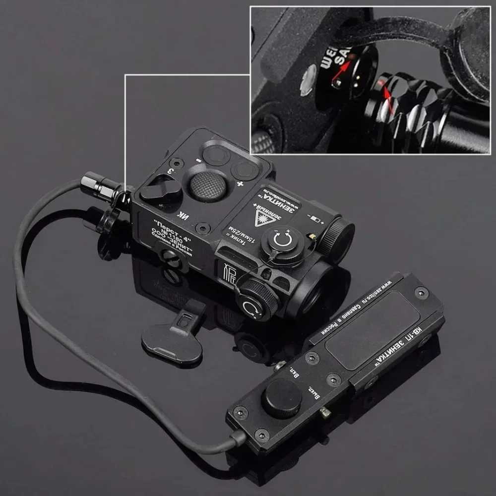 Tactical Weapon Gun Light PERST-4 Red Green Blue Dot IR Sight Indicator Brightness Adjustable for Outdoor Hunting Fit 20MM Rail XJ250701