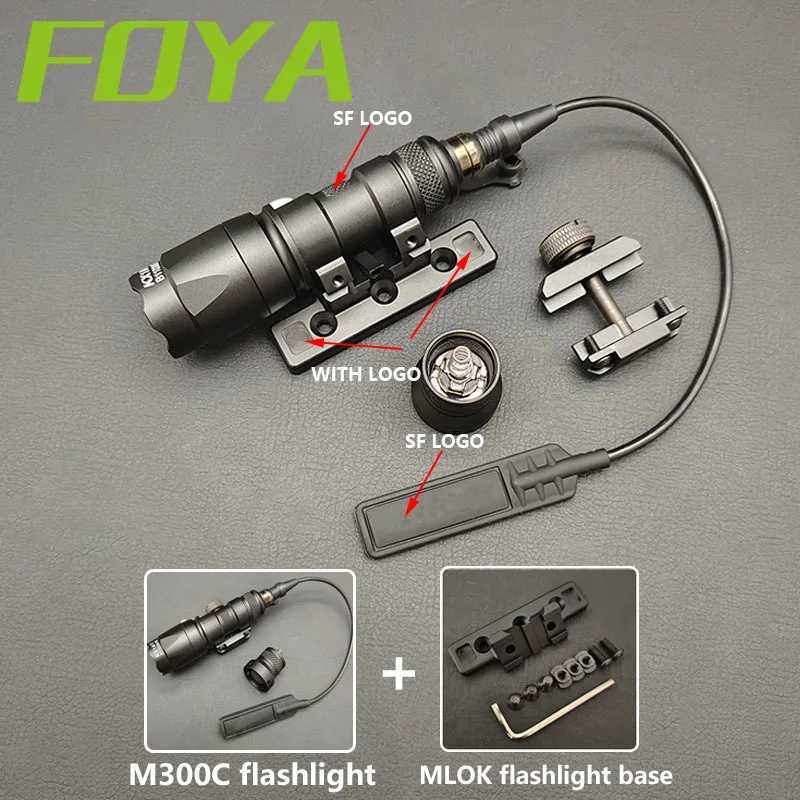 Airsoft SF M600 M600C M300C M300A Scout LED Flashlight 600LM Tactical Hunting Gun Weapon Light High Lumen Pressure Switch XJ250701