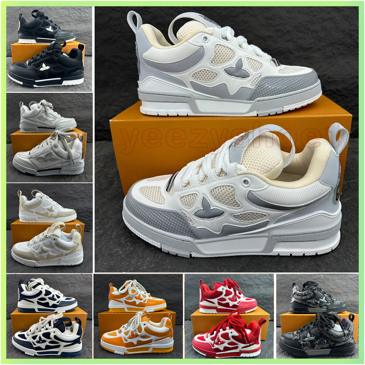 skates designer sneakers mens trainers sneaker casual runner shoe outdoor leather flower skates tennis women fashion men shoes size 3545 new