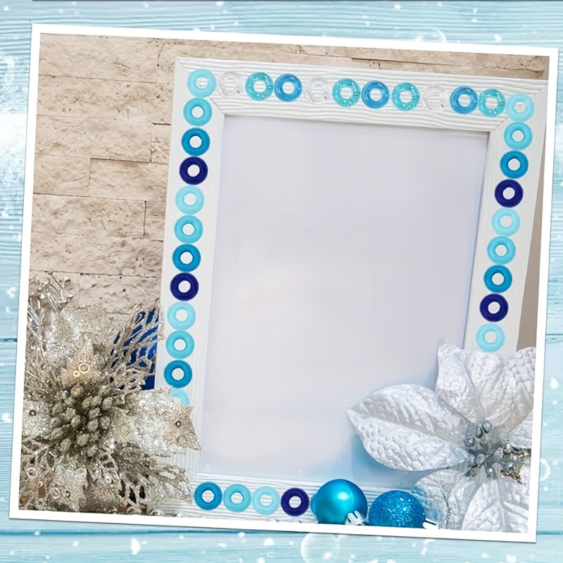 1000PCS Blue Pony Beads Bulk: Shimmering Ocean Theme Plastic Beads for DIY Bracelet Making, Jewelry Craft Supplies Kit