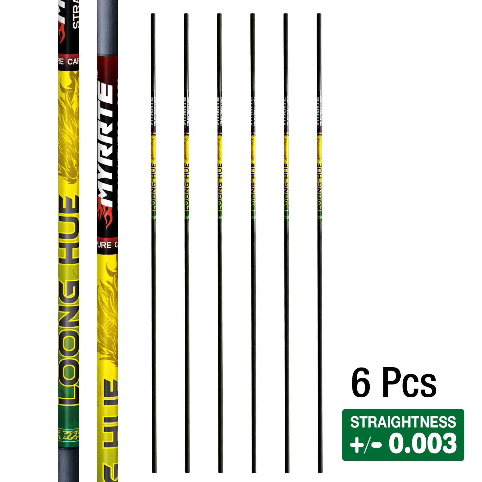 31-inch Carbon Shaft +/-.003 Straightness Spine 350-1500 DIY Pure Carbon Arrow Shaft Arrows Hunting Shooting Shaft Can Be Customized 6Pcs
