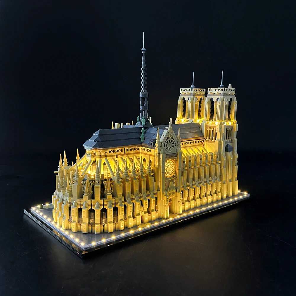 BYB LED Light Kit For 21061 Notre-Dame de Paris Building Blocks Decorative Lamp Remote Control Not Included Building XJ250702