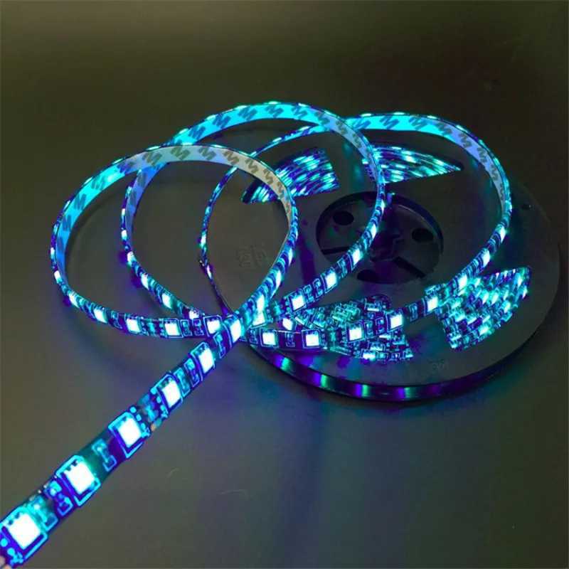 16.4ft Led Strip 5050 RGB 1m/2m/3m/4m/5m Black PCB 12V 60LEDs/m Waterproof IP65/Non Waterproof IP20 For TV Background Decoration W250701