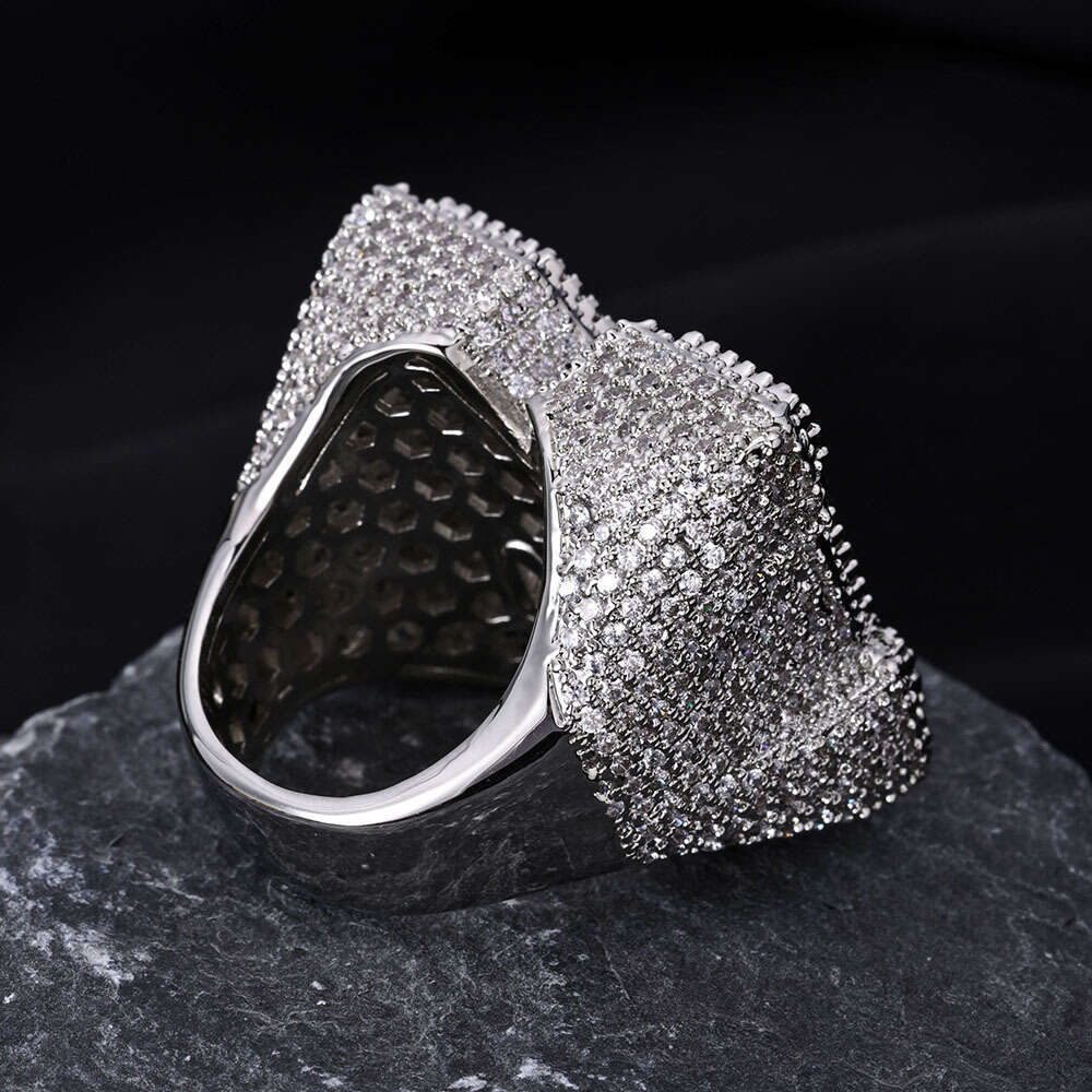 New Hip-Hop Style M-Zircon Letter for Men Trendy Personality Ring d7da