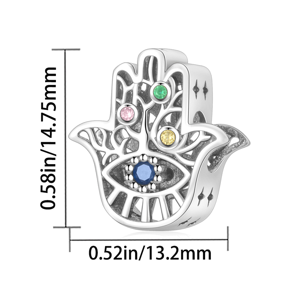 FewDook High Quality Eye, Rays and Crescent Moon Protective Hamsa Hand Dangle Charm Beads Fit Pan Bracelet DIY Women Guardian Force Jewelry Gift 2025