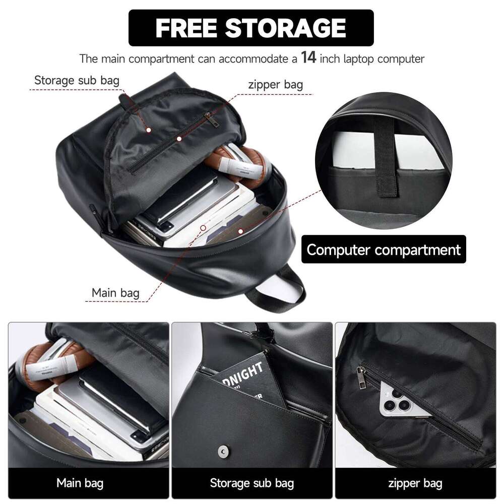 High Quality Men 14 Laptop Backpack Business Travel Rucksack Large Capacity School Bag Fashion Bagpack Mochila